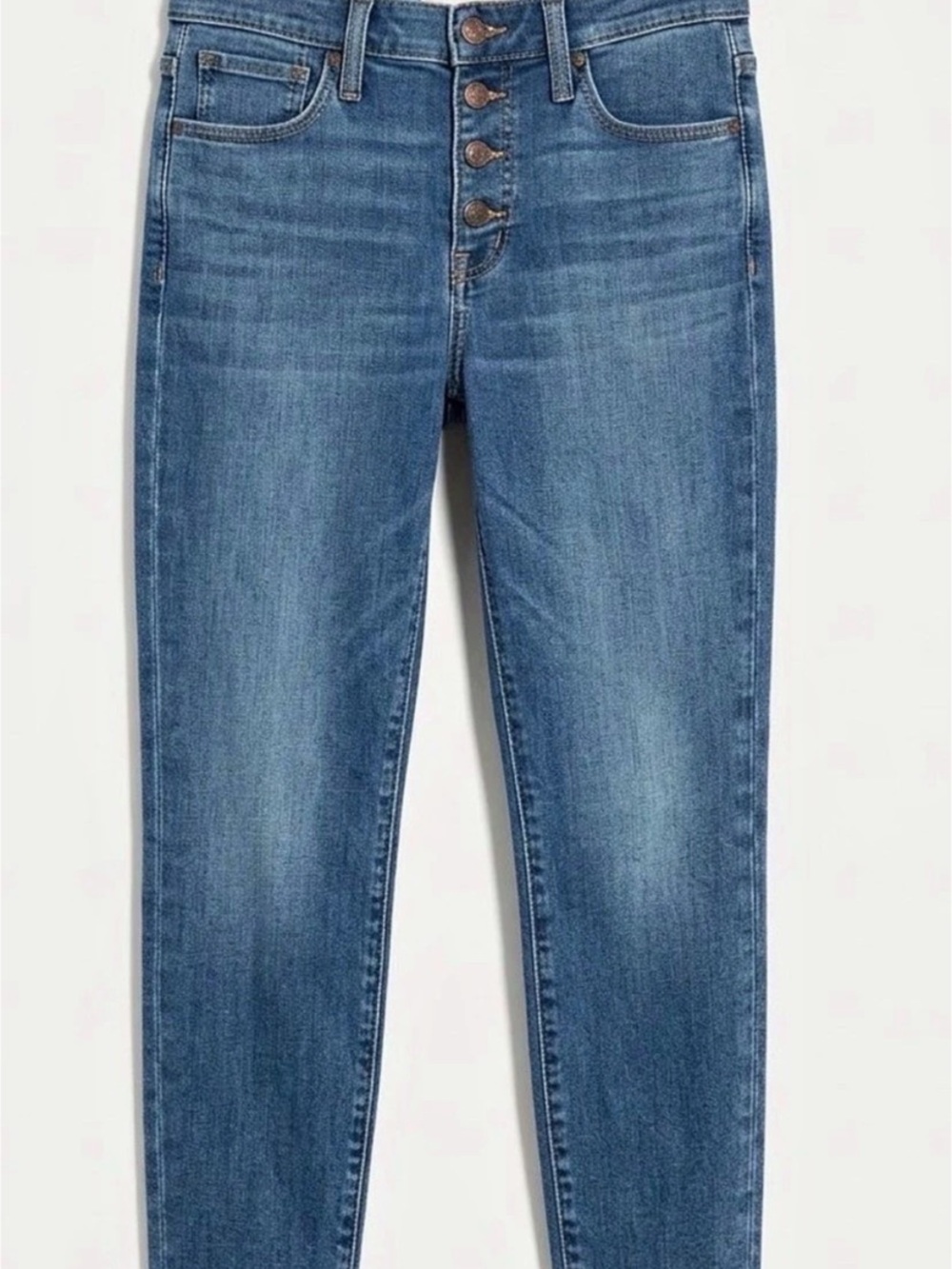 Madewell 10" High-Rise Skinny Jeans: Button-Front Edition Blue